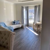 Living room with custom draperies