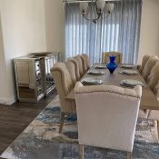 Custom draperies in a dining room