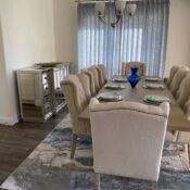 Custom draperies in a dining room
