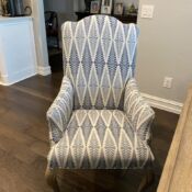 Reupholstered dining room chair